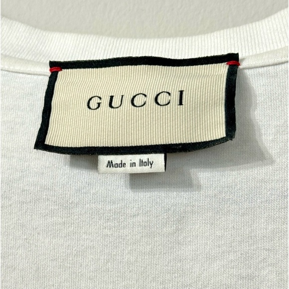 Gucci T shirt Authentic Classic GG Oval Logo Off White Short Sleeve Size L Used! - Picture 15 of 16